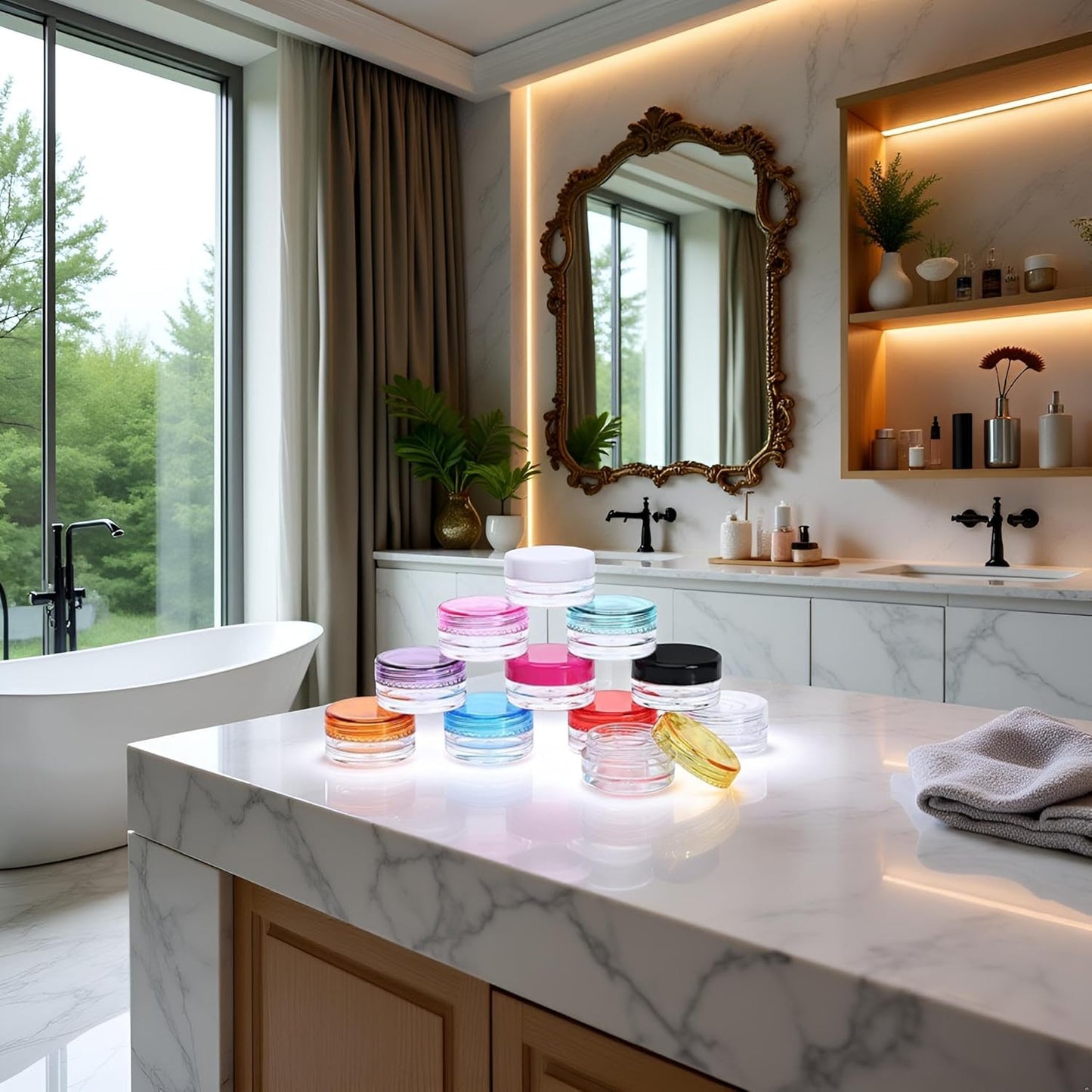 10 Pcs Multicolour Plastic Face Cream Jars Mini Lotion Containers Small Toiletries Pots Empty Refillable Makeup Container Travel Portable Cosmetic Jars for Beauty Products Refillable Containers