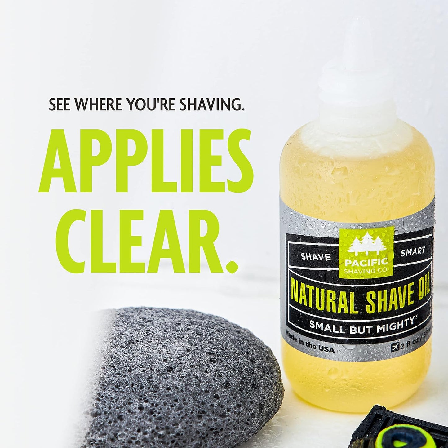 Pacific Shaving Company Natural Shaving Oil - Shaving Oil for Men & Women - Avocado, Sunflower Seed & Vitamin E Oil for Face, Legs, Arms & Full Body - Unisex Beard & Shave Care (0.5 Fl Oz)