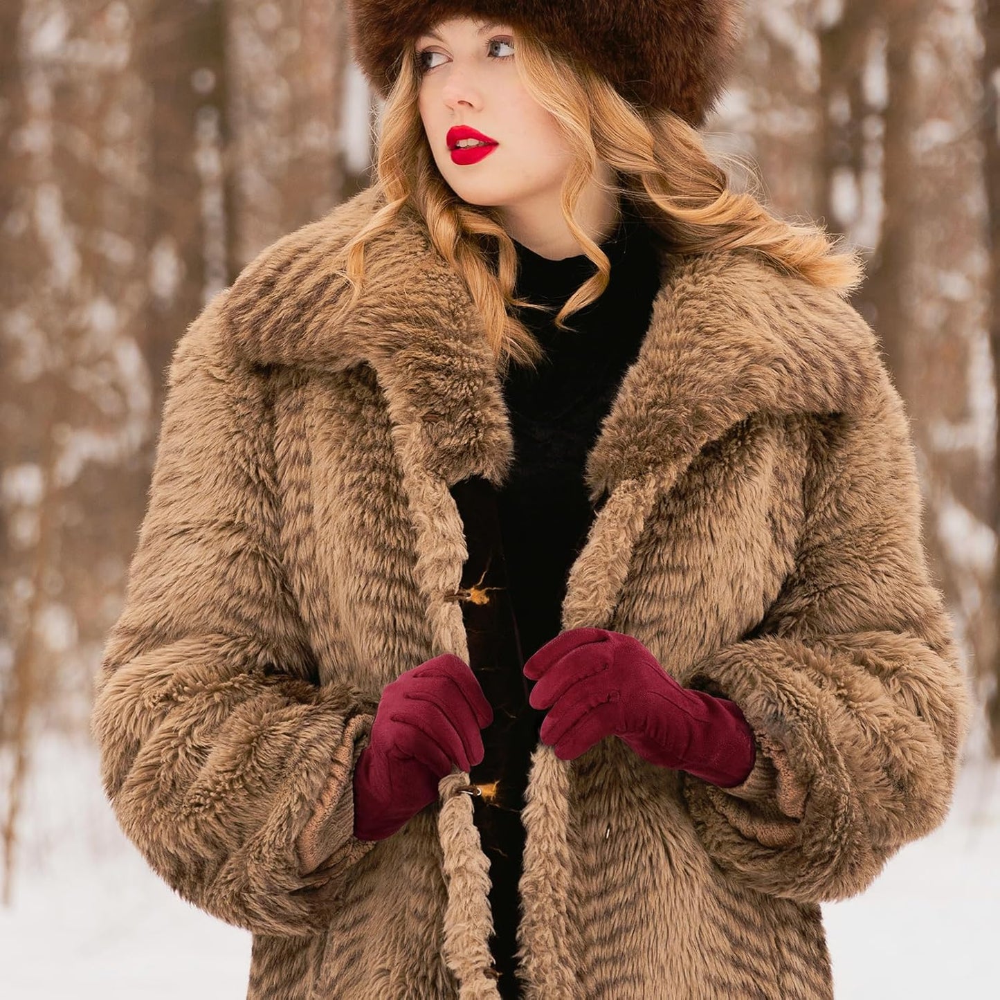 Achiou Women Winter Touchscreen Gloves Soft Comfortable Thermal Elastic Stretch Texting Glove for Traveling, Cycling, Running