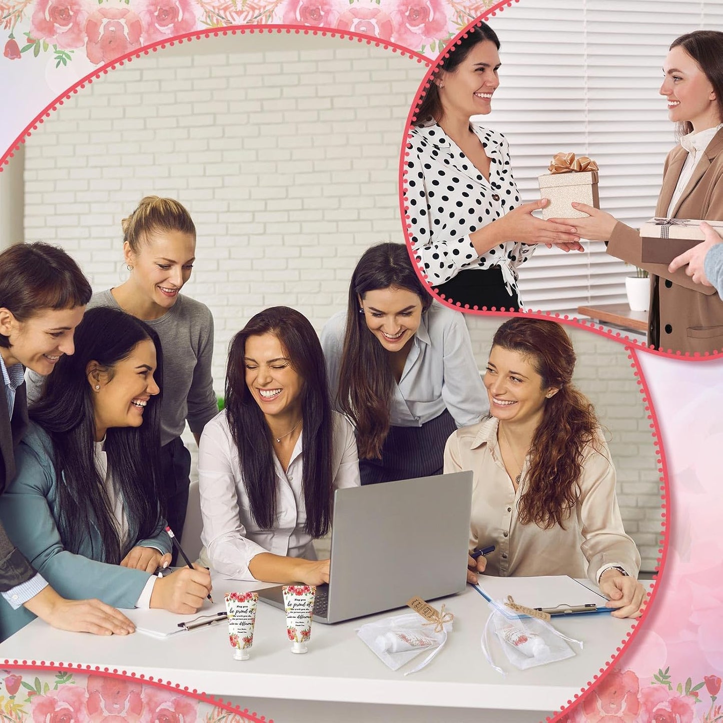 48 Sets Hand Mini Lotion Bulk Employee Appreciation Gifts Travel Size Hand Cream Bulk Inspirational Thank You Team Gifts for Birthday Christmas Teachers Coworkers Office Staff(Floral)