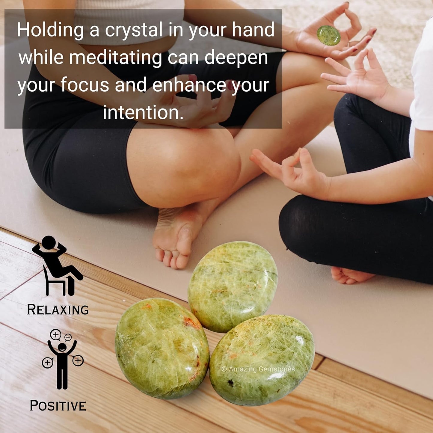 Amazing Gemstone Yellow Aquamarine Crystals and Healing Stones - Large Palm Stone Crystals Piedra - Crystal for Good Luck, Positive Energy, Meditation - Unique Stocking Stuffers, Gifts for Women, Men