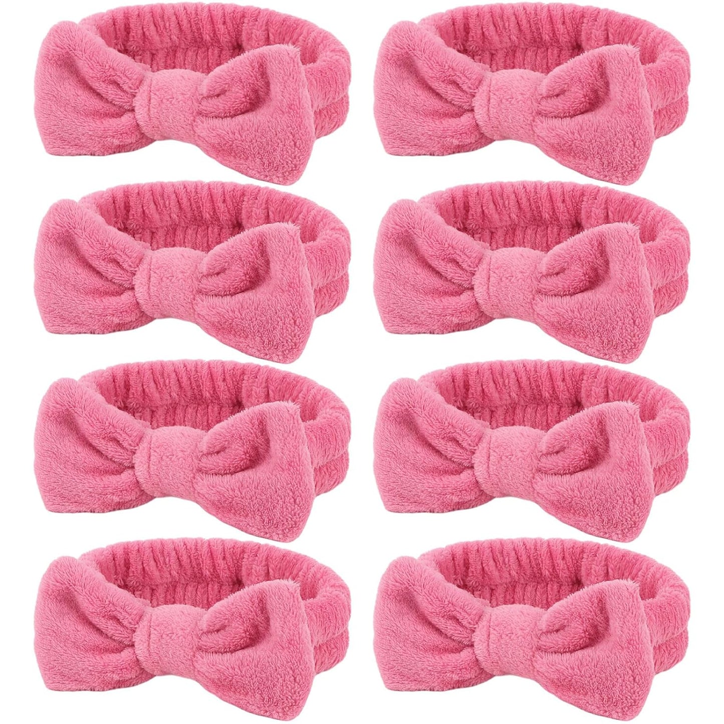 Ondder Spa Headbands Set for Women - 8 Pcs Terry Cloth Fuzzy Headbands for Skincare, Makeup Application, Face Washing and Hair Care