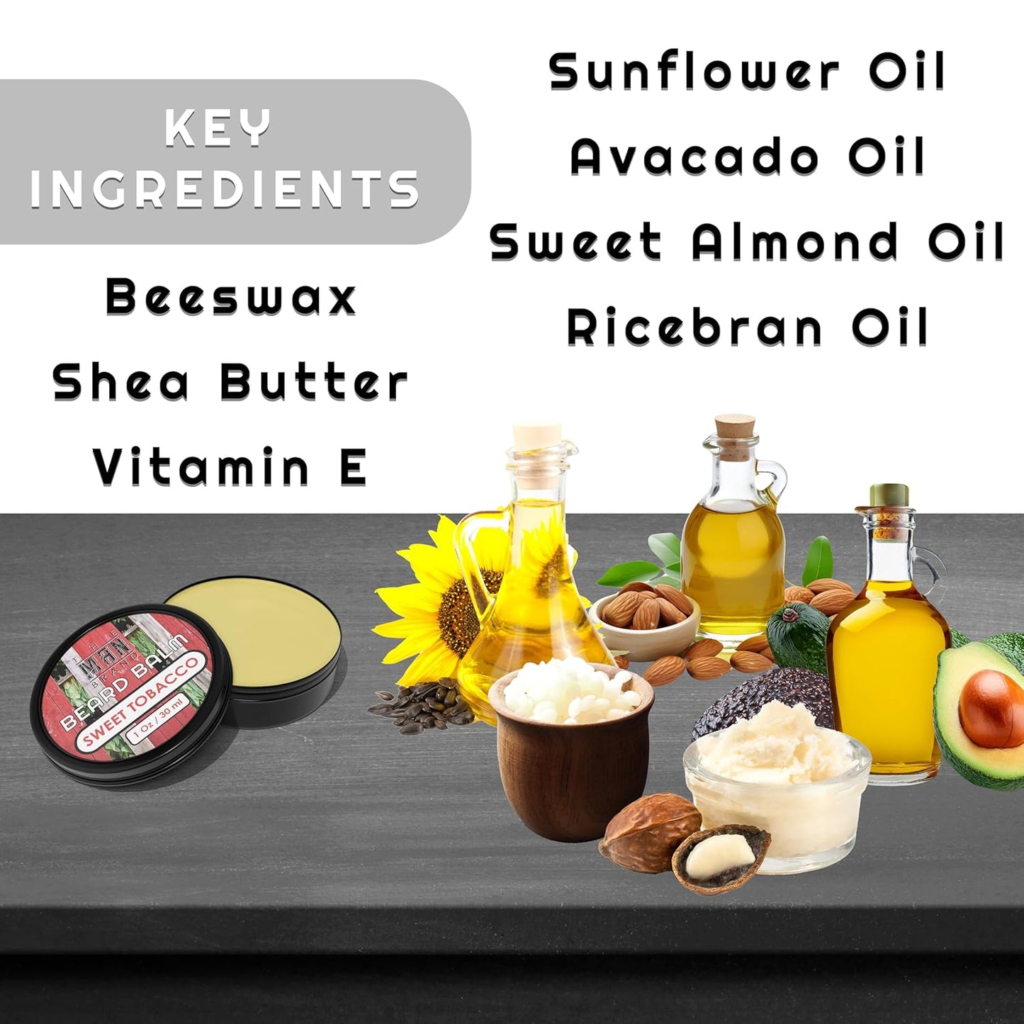 Sweet Tobacco Beard Conditioning Balm - Moisturizing and Softening Scented Balm (1 Ounce)