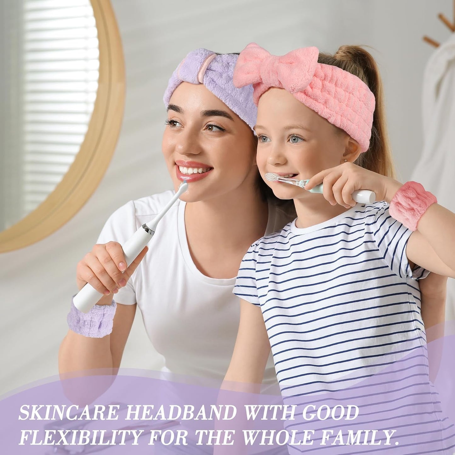 Spa Headband and Wristband Set - 3-Piece Skincare Headbands & 6-Piece Wrist Spa Wristbands for Women,Facial Hairbands for Washing Face, Makeup, Sports, Yoga, Headband for Washing Face