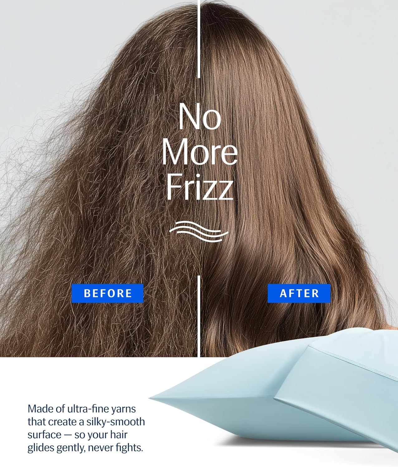 REST® Evercool®+ Cooling Pillowcases King - 2 Pillowcases for Sensitive Skin, Silver Infused Fabric for Hygienic Sleep, Silky Smooth for Curly Hair, High Elastic for Snug Fit (19x35 inches)