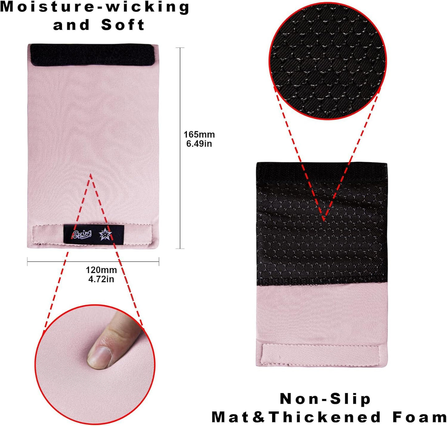 Universal Walker Padded Covers Non-Slip Cushion Foam for Folding Wheelchair Rollator Walker Grips Padded Hand Covers 2-Pack Walker Pads for Hands Pink