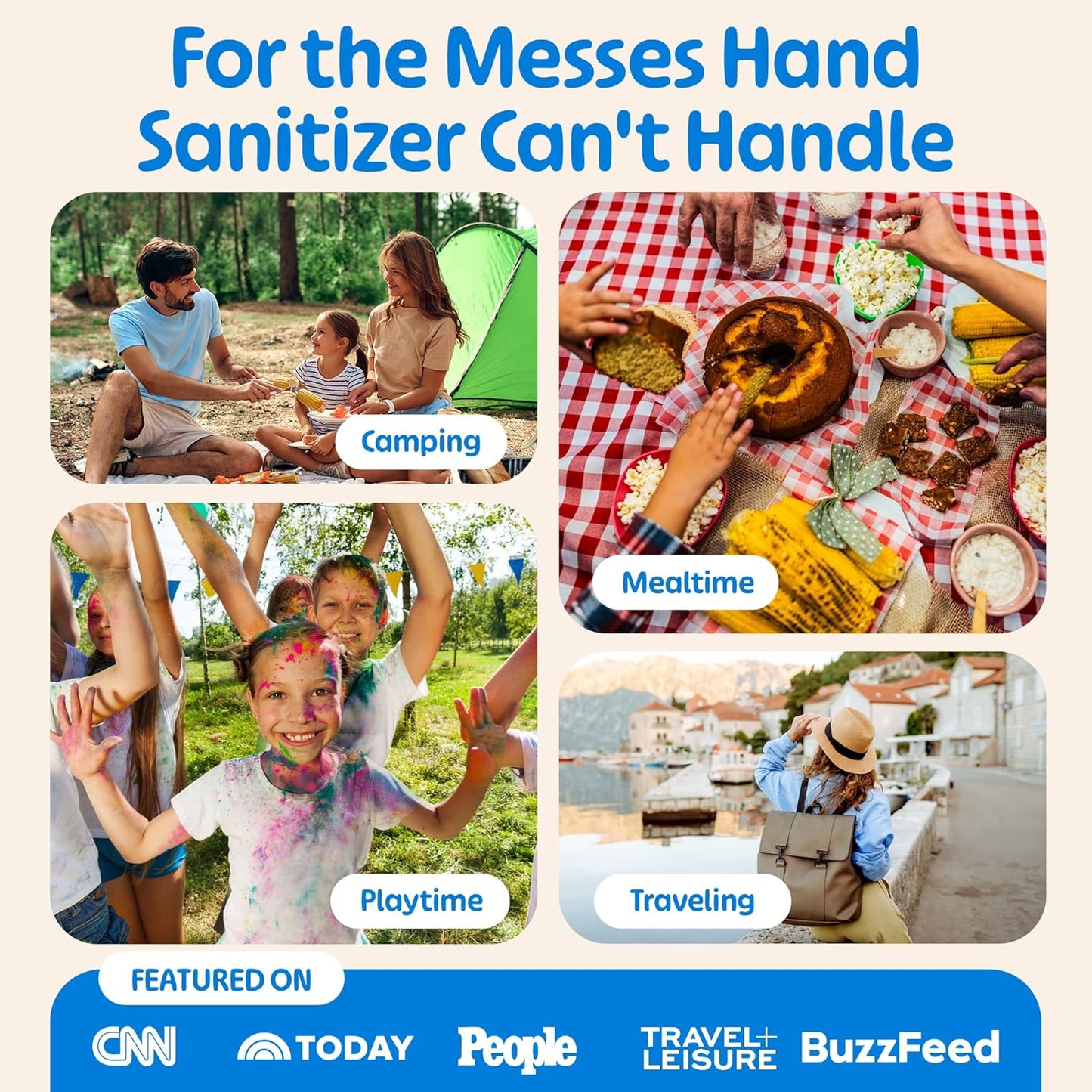 Fomin Mini Hand Sanitizer Wipes 8 Pack (8 Count) - Fragrance Free Mini Wet Wipe - pH Balanced, Biodegradable, Antibacterial On The Go Hand Sanitizing Wipes - Hypoallergenic, Plant-Based Travel Wipe