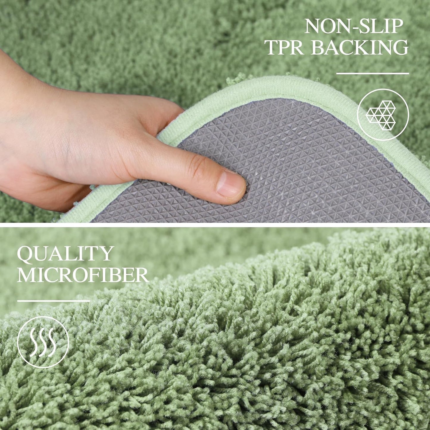 Walensee Large Bathroom Rug (24 x 40, Sage Green) Extra Soft and Absorbent Shaggy Bath Mat Machine Washable Microfiber Non Slip Luxury Floor Mat