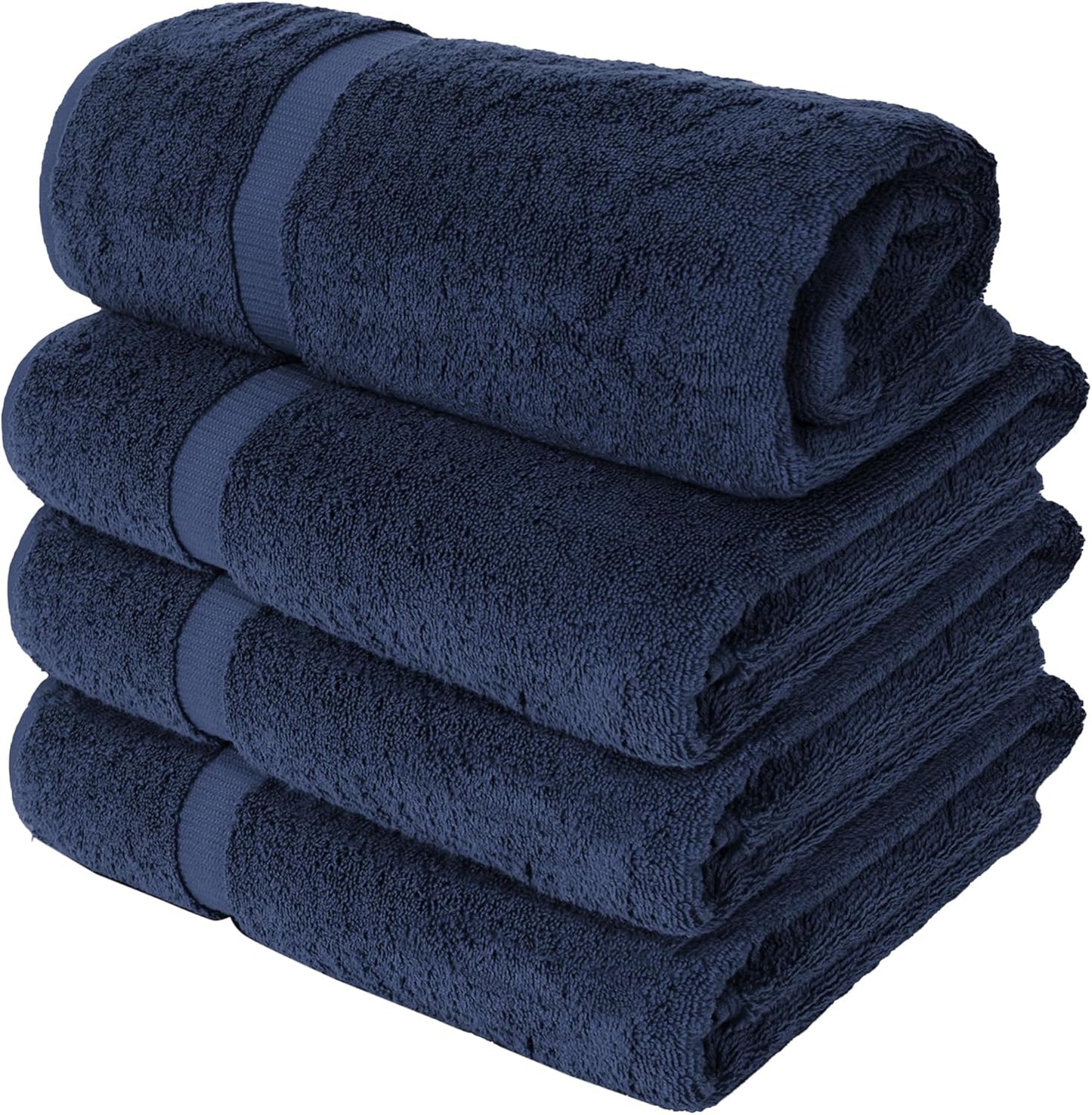 Chakir Turkish Linens | Hotel & Spa Quality 100% Cotton Luxury Turkish Towels | Soft & Absorbent (30x60 Inches Extra Large Bath Towels, Set of 4 - Navy)