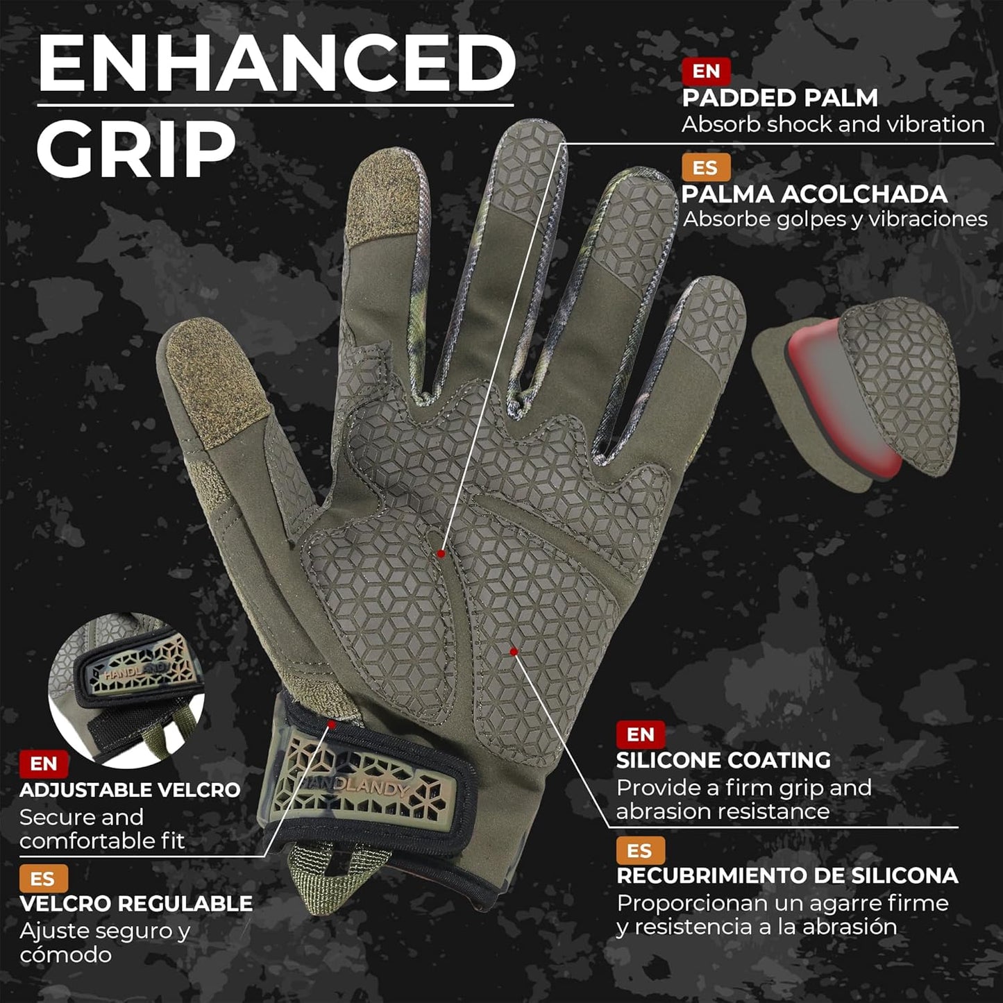 HANDLANDY Work Gloves for Men & Women, Utility Mechanic Working Gloves Touch Screen, Flexible Yard Work Gloves