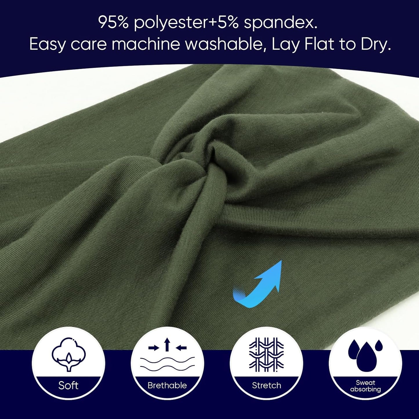 DRESHOW 4 Pack Turban Headbands for Women Wide Vintage Head Wraps Knotted Cute Hair Band Accessories