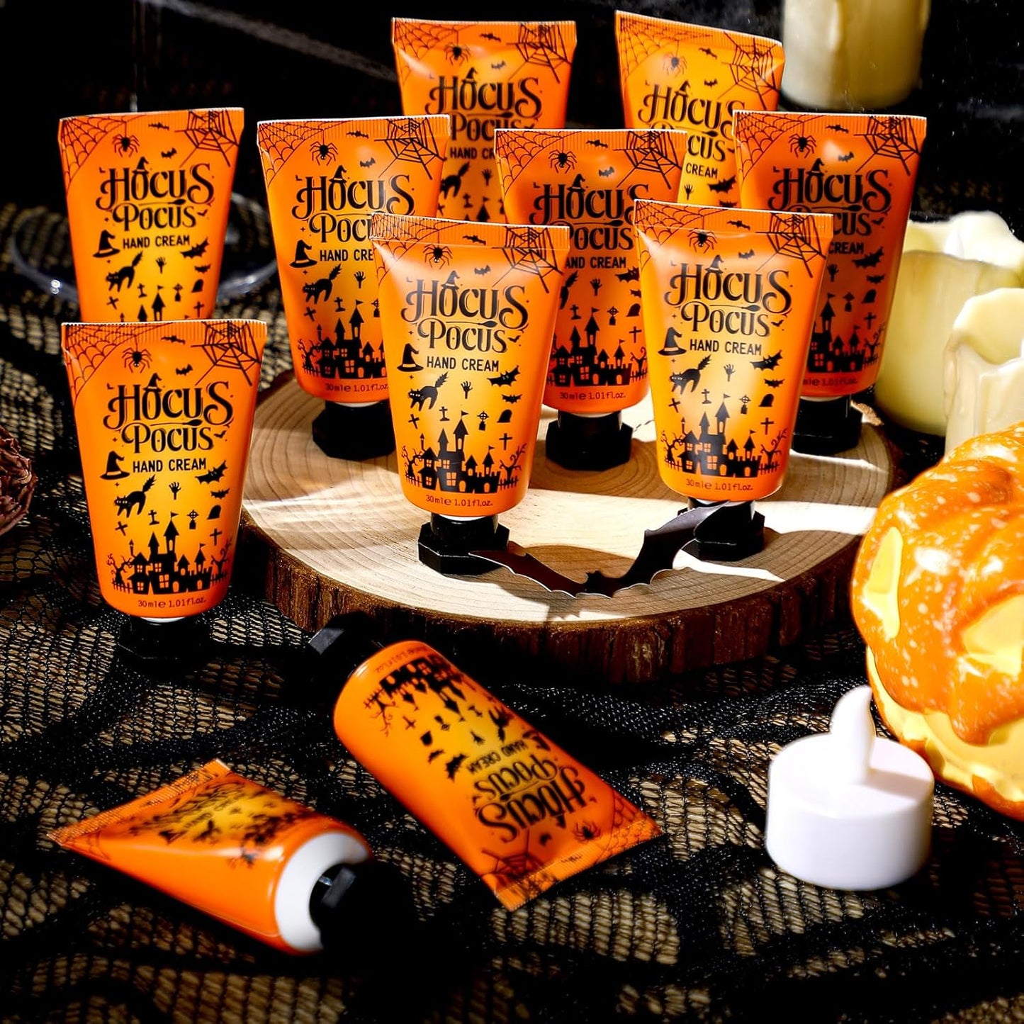 48 Sets Halloween Hand Cream Gifts Bulk Halloween Party Supplies Favors Hand Cream Travel Lotions Size Bulk with Ghost Spiderweb Skull for Birthday Christmas Holiday Party Guest Gifts