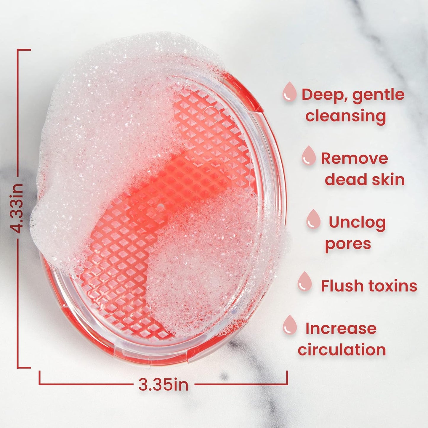 Dylonic Exfoliating Brush for Ingrown Hair and Razor Bump Prevention - Gentle Pre-Shave Exfoliator for Silky Smooth Skin on Face, Legs, Bikini Line - Orange, 4x3-Inch
