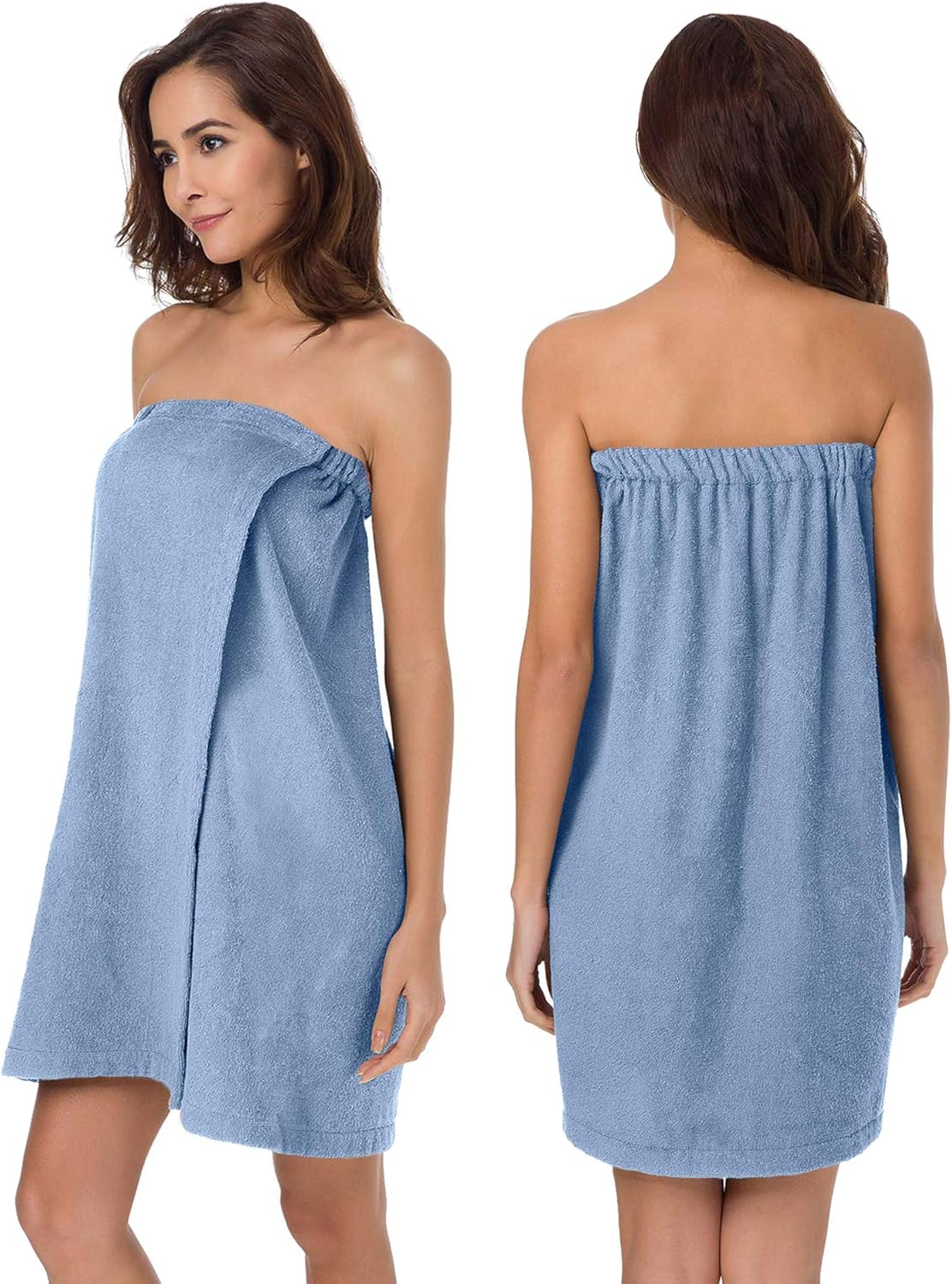 SIORO Women Bath Towel Wrap Robe, Soft Cotton Terry Spa Cloth, Plush Adjustable Closure for Shower, Travel, Pool, Gym