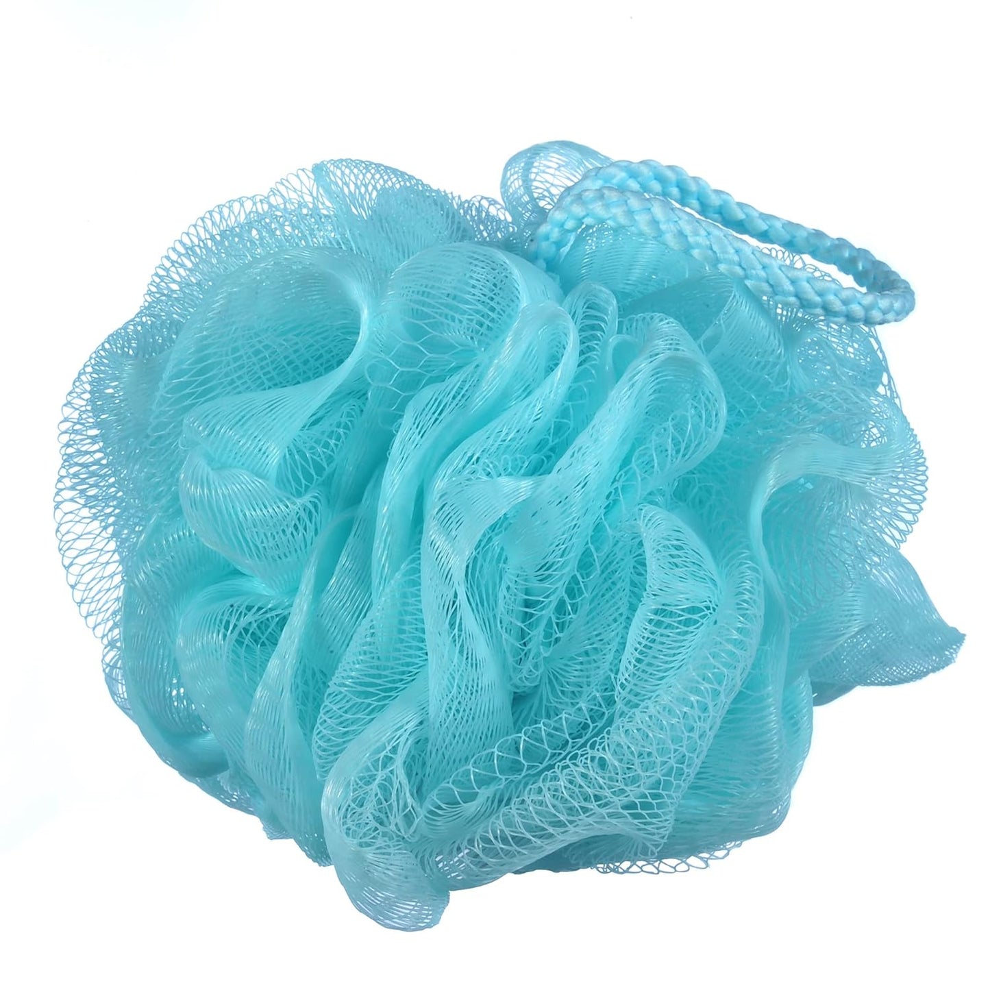 60g/pcs Mesh Bath Pouf Shower Loofahs Shower Puff Pack of 4 (Blue)