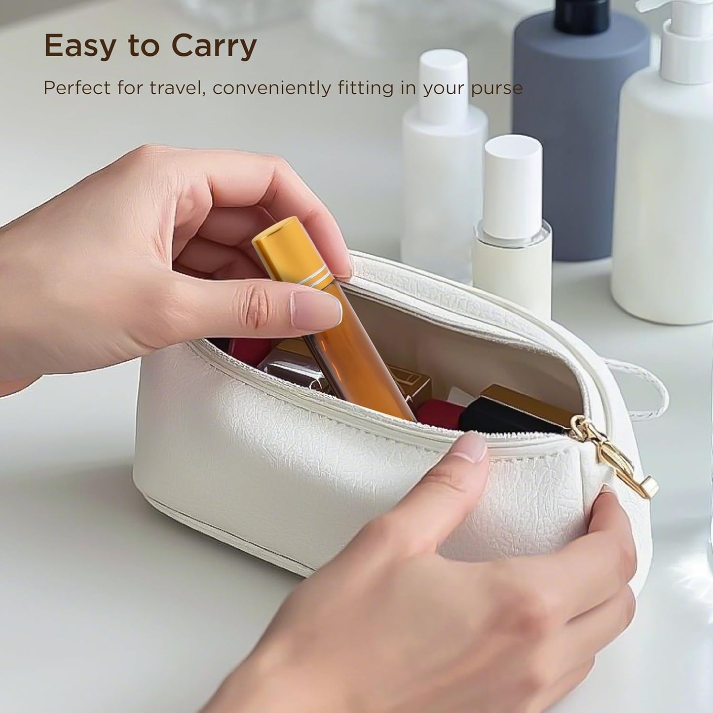 Essential Oil Roller Bottles, 10ml Thick Glass Perfume Roller Bottles with Funnel Opener and Dropper Colored Glass Empty Bottles with Stainless Steel Roller Balls (Brown - golden cover, 12 Pack)