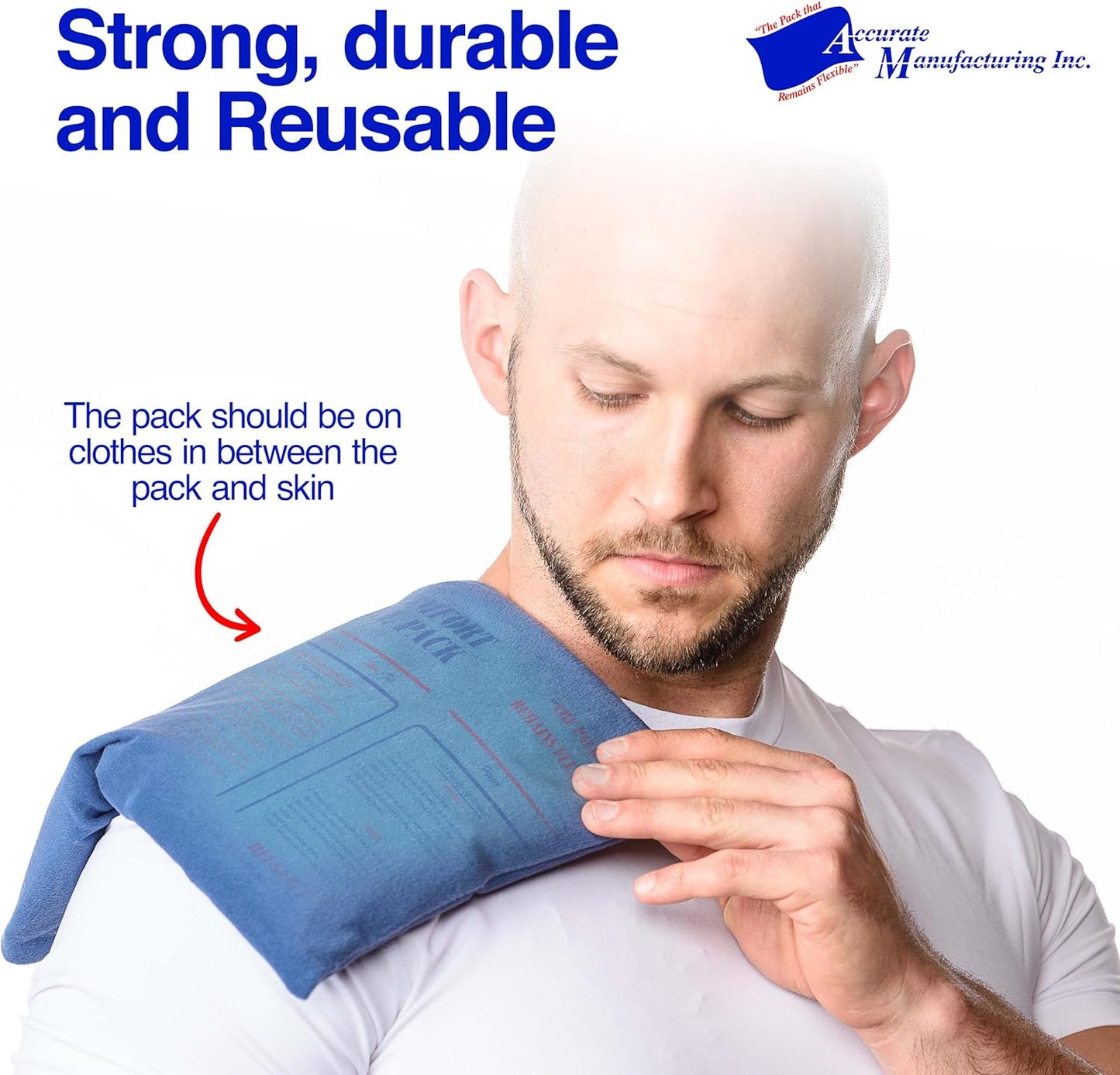 Flexible Reusable Gel Packs for Neck, Wrist, Arm, Back and Shoulder Pain Relief - Versatile Hot or Cold Gel Packs for Injuries, Sore Muscles or Toothache Pain Relief, Blue, 9" x 12", 1 Pack