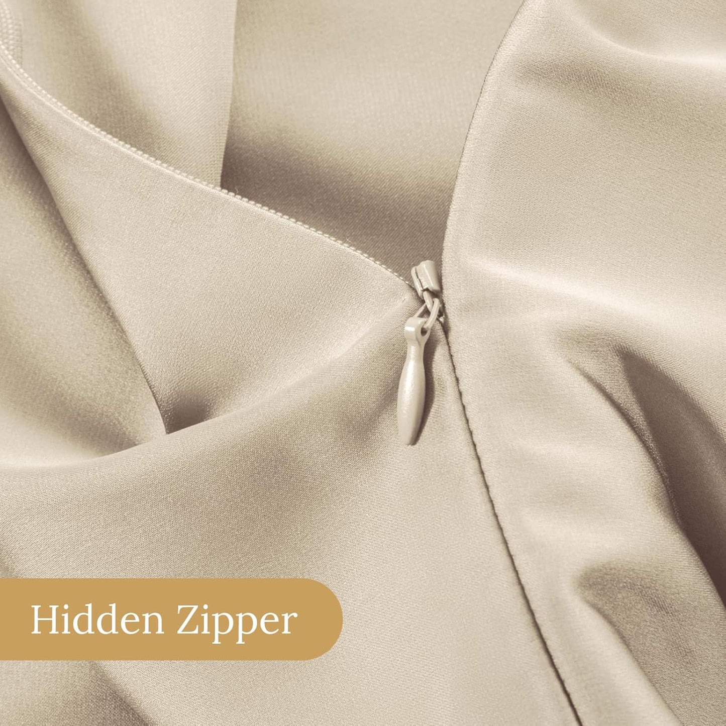 INFIIXSO Mulberry Silk Pillowcase for Hair and Skin, Silk Pillow Cases Standard Size with Hidden Zipper 20x26 Inches, Extraordinary Smooth and Soft Cooling Pillow Cases for Hot Sleepers(Beige, 1 Pack)