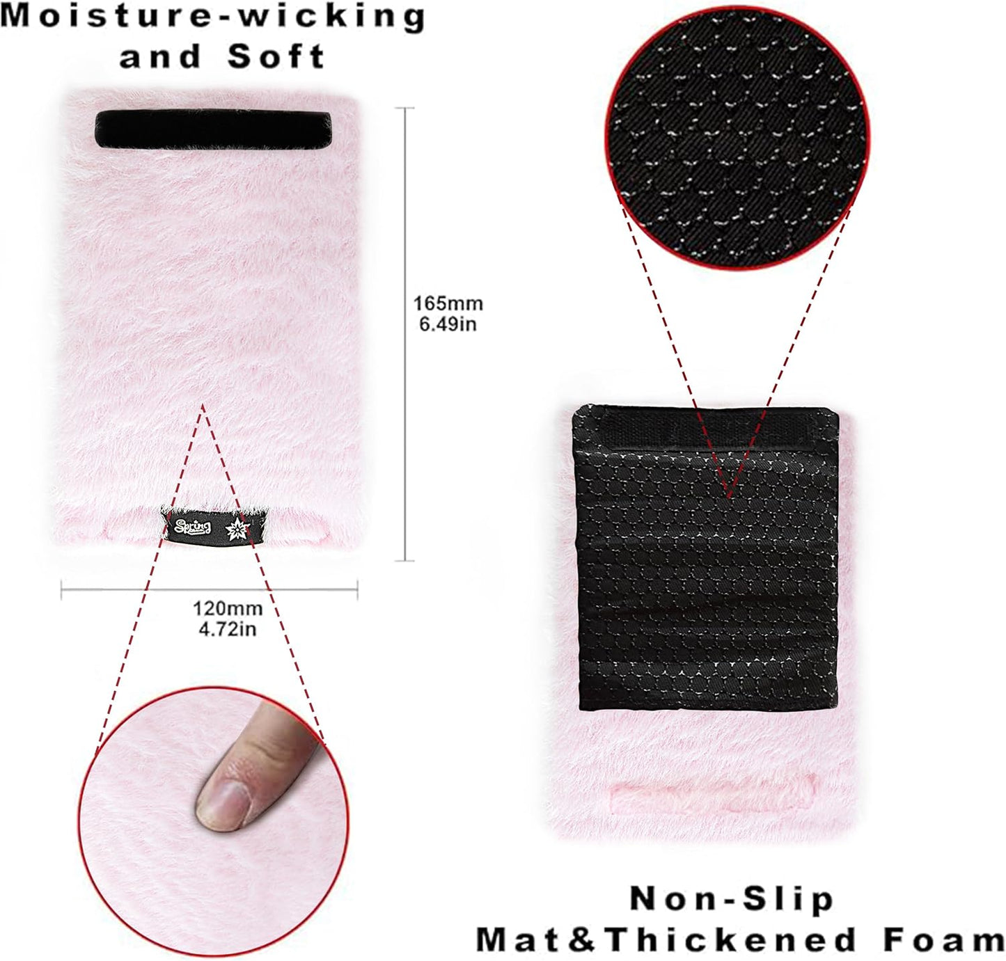SPRING SEAON Walker Hand Pads Fluffy Walker Handle Cushions Non-Slip Universal Walker Grips Padded Hand Covers Soft Pads for Walkers for Seniors Walker Pads for Handles Folding Rolling Wheelchair, Rollator Handle, Elderly Grippers 2 Pack