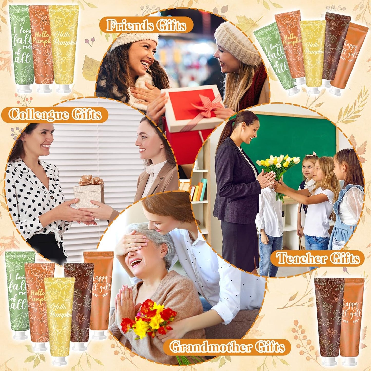 20 Pcs Thanksgiving Fall Hand Cream Bulk, Mini Pumpkin Lotion, 30ml Natural Botanical Fragrance Fall Lotion for Chapped Hands, Thanksgiving Favors, Employee Gifts, Baby Shower, Travel, Work, Team