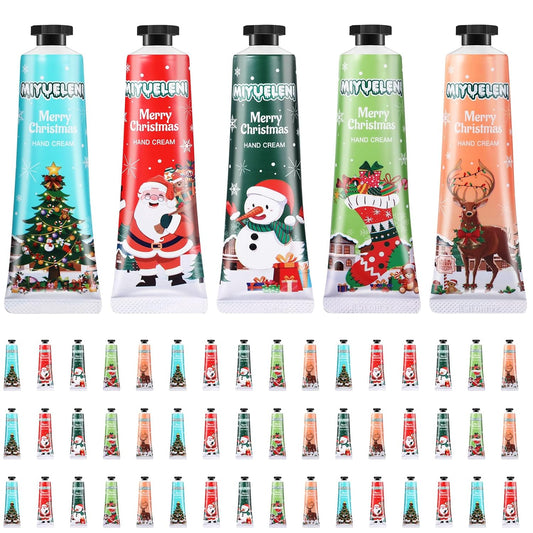 48 Pcs Christmas Hand Cream Gift Sets for Dry Cracked Hands Moisturizing Hand Lotion Small Travel Lotion Stocking Stuffers Gift Set for Women Mom Girlfriend Christmas Birthday