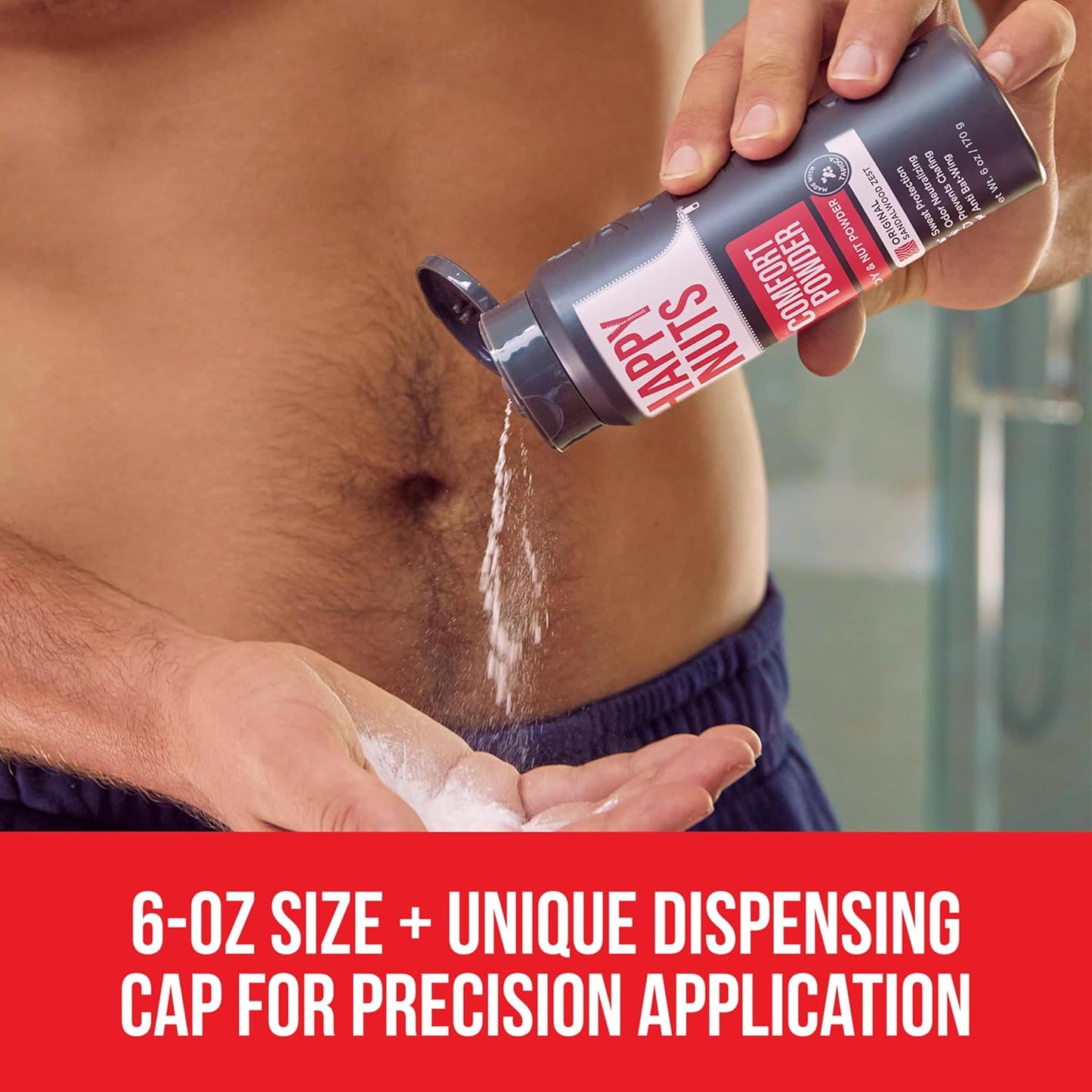 Happy Nuts Comfort Powder - Anti-Chafing, Sweat Defense & Odor Control for the Groin, Feet, and Body - Body Powder for Men (2 PACK)