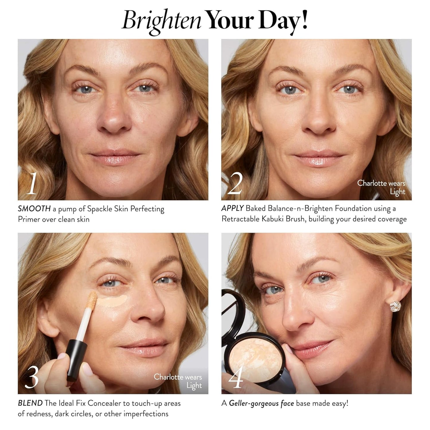 LAURA GELLER NEW YORK Award-Winning Baked Balance-n-Brighten Color Correcting Powder Foundation - Light - Buildable Light to Medium Coverage - Demi-Matte Natural Finish