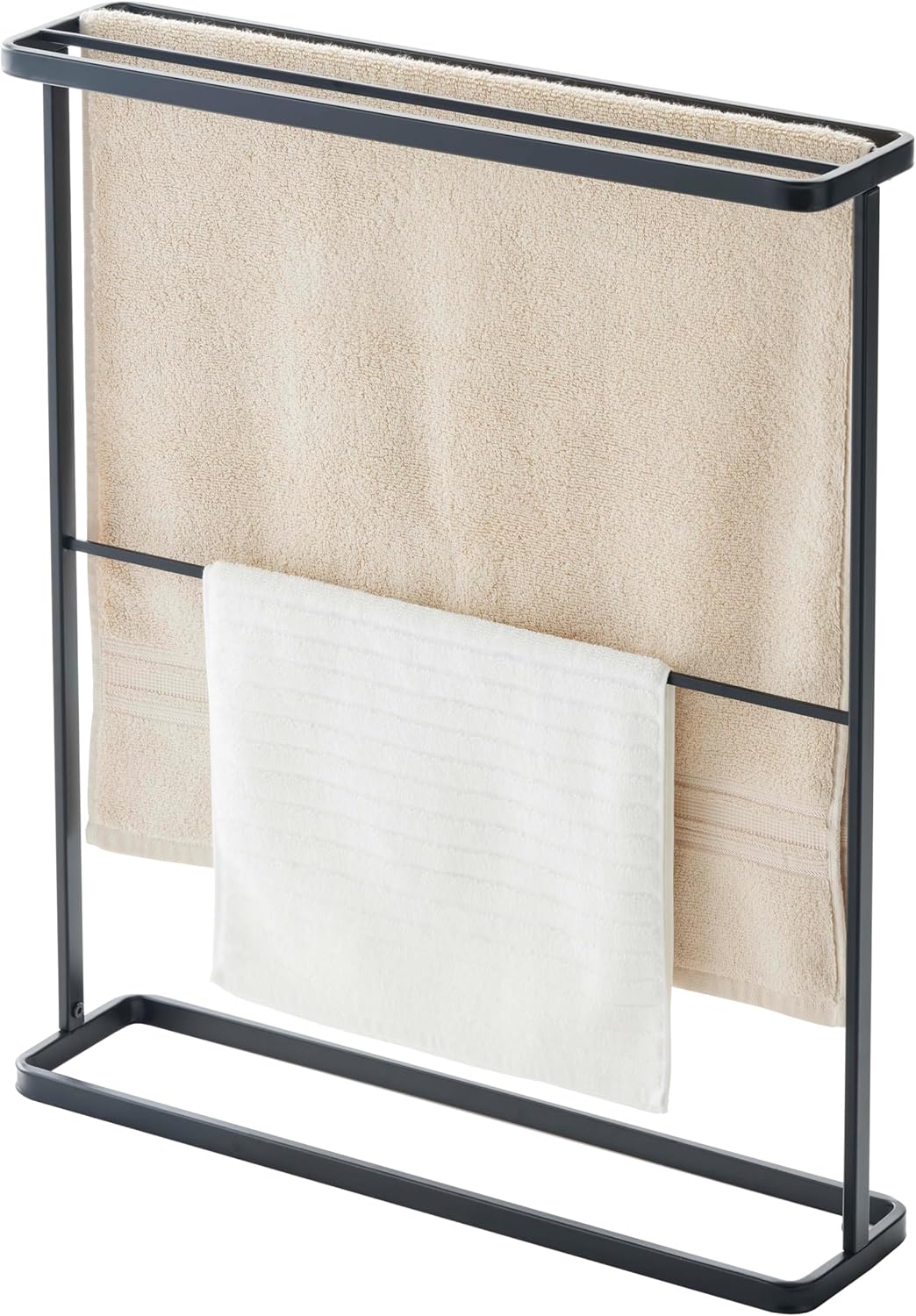 YAMAZAKI Home Tower Bath Towel Hanger - Bathroom Organizer Storage Holder Dry Rack, 30" - Steel - Holds Towels Up to 24.5" X 58"