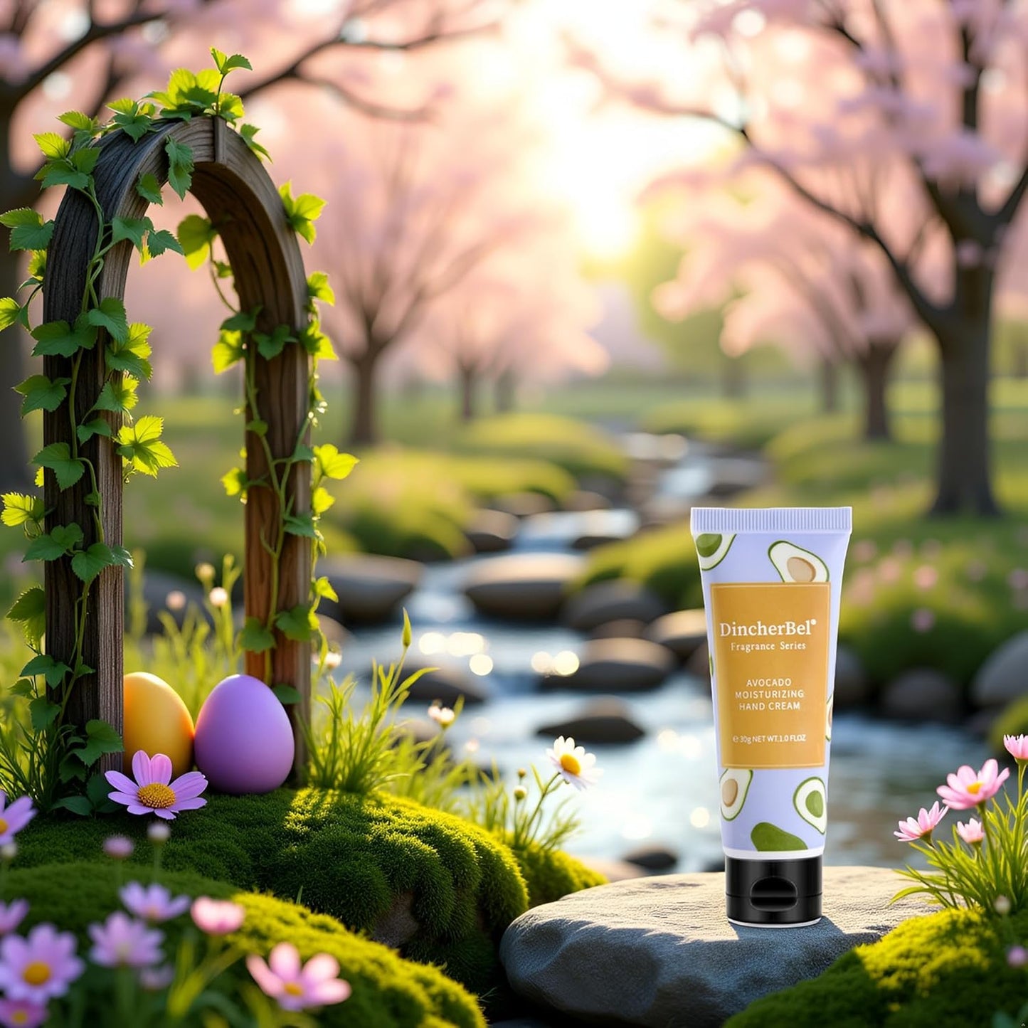 DincherBel 100 Pack Avocado Moisturizing Hand Cream Bulk - Travel Size Non-Greasy Hand Lotion Set for Dry Skin, Instant Hydrating Hand Care for Women, 1.0 oz/30 ml