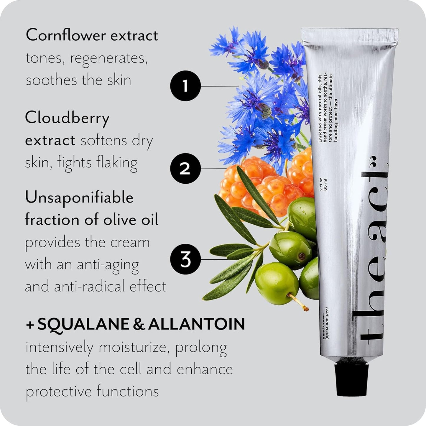 The Act Hand Cream for Women & Men, Lamellar Technology with Vitamins A & E for Deep Hydration and Anti-Aging, Moisturizing, Organic, Vegan (2 Fl Oz, Subtle Herbal)