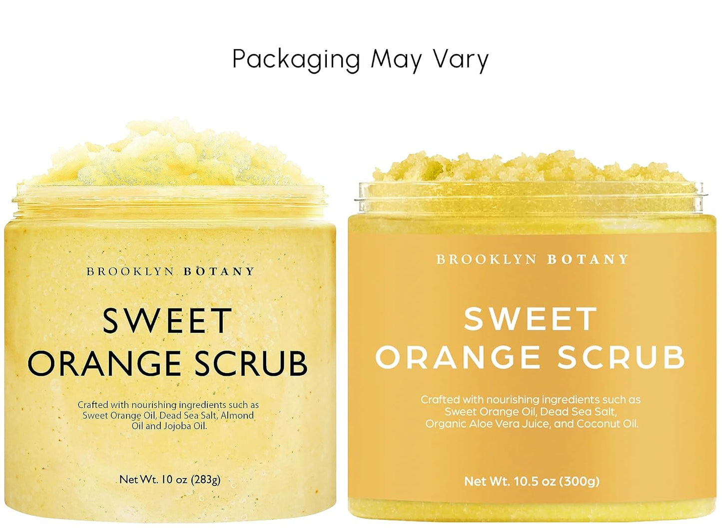 Brooklyn Botany Sweet Orange Body Scrub - Moisturizing and Exfoliating Body, Face, Hand, Foot Scrub - Fights Stretch Marks, Fine Lines, Wrinkles - Great Gifts for Women & Men - 10 oz