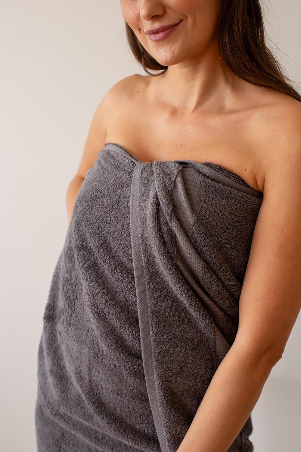 SALBAKOS 100% Turkish Cotton Extra Large Bath Sheet Set of 2 35x70 inch | Heirloom Quality | Hotel & Spa Collection | Soft, Absorbent Oversize Bath Towels | Made in Turkey (Gray, 2 Bath Sheets)