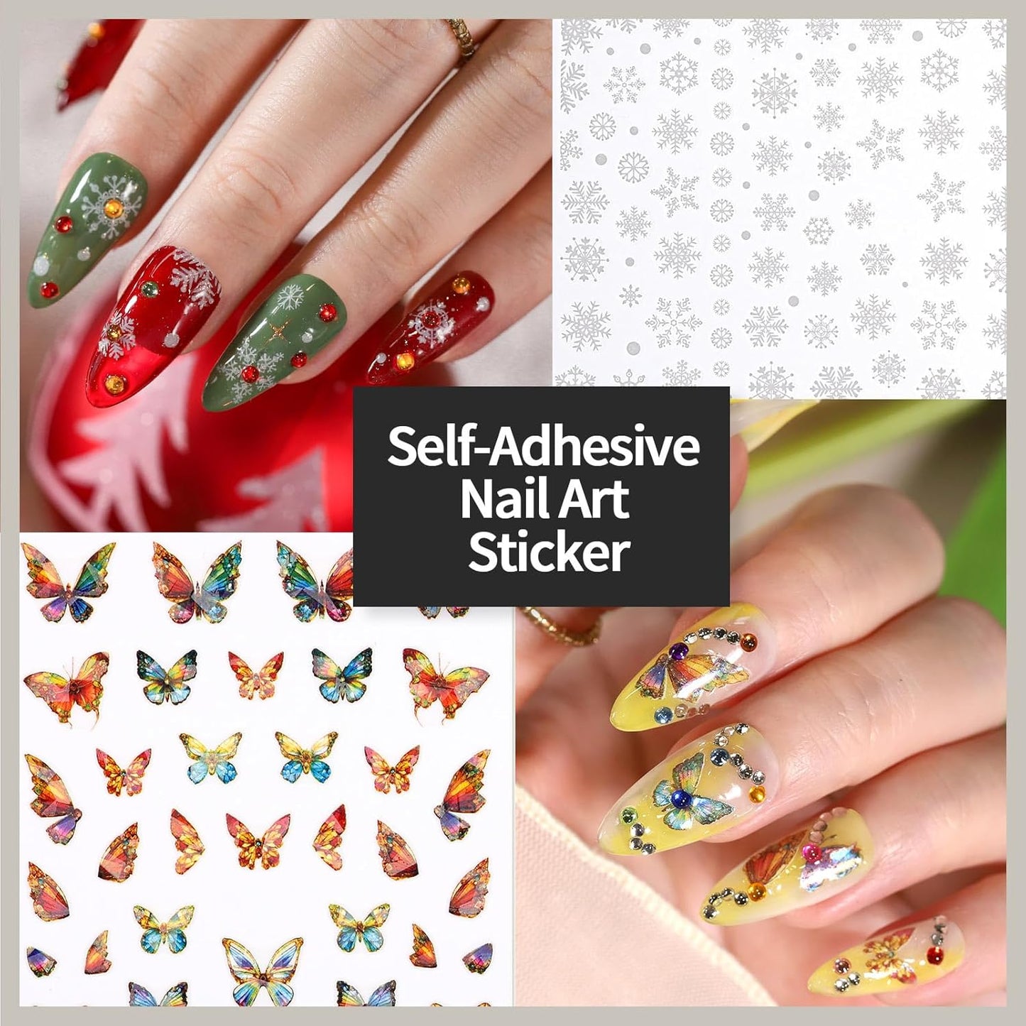 FANDAMEI Nail Decorations For Nail Art, Nail Art Kit, Nail Design Kit, Nail Brushes, Rhinestones For Nails, Nail Stickers, Pearl Chrome Nail Powder, Chrome Powder For Nails, Nail Design Tools, White