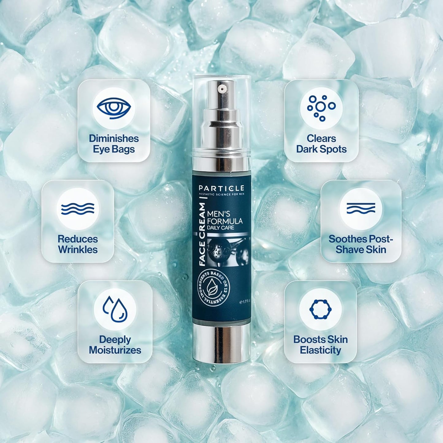 Particle 6 in 1 Face Cream for Men, Men’s Daily Hydrating Moisturizer with Vitamin C, Jojoba Oil, Vitamin E & Hyaluronic Acid, Skin Care Routine, Healthy Skin Support, 1.7 FL OZ, Pack of 3