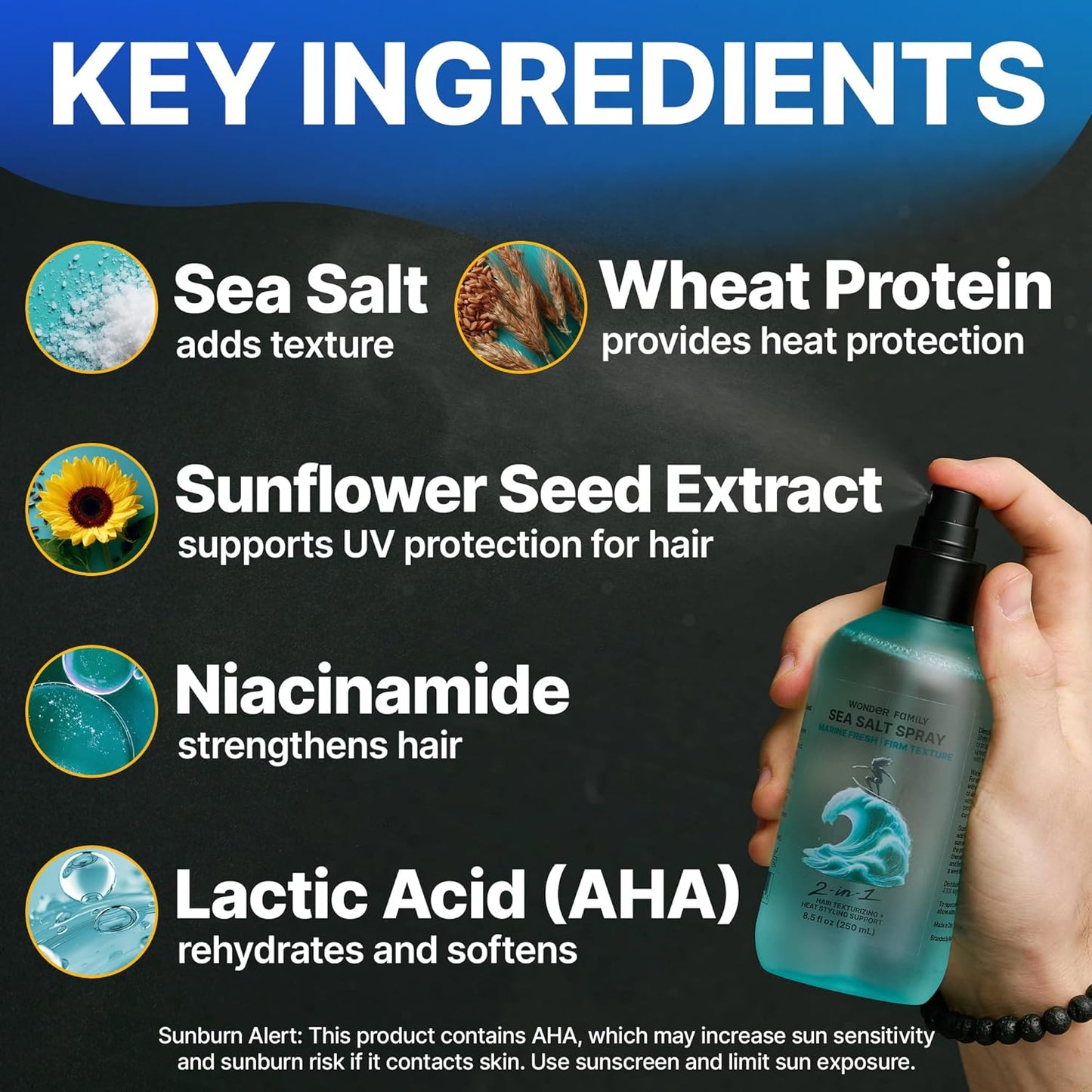 Sea Salt Spray – Wave Activator & Texture Spray for Hair Volume – Texturizing Hair Mist & Curl Refresher for Men & Women – Travel Size Hairspray Extra Hold Volumizer & Strong Holding for Styling