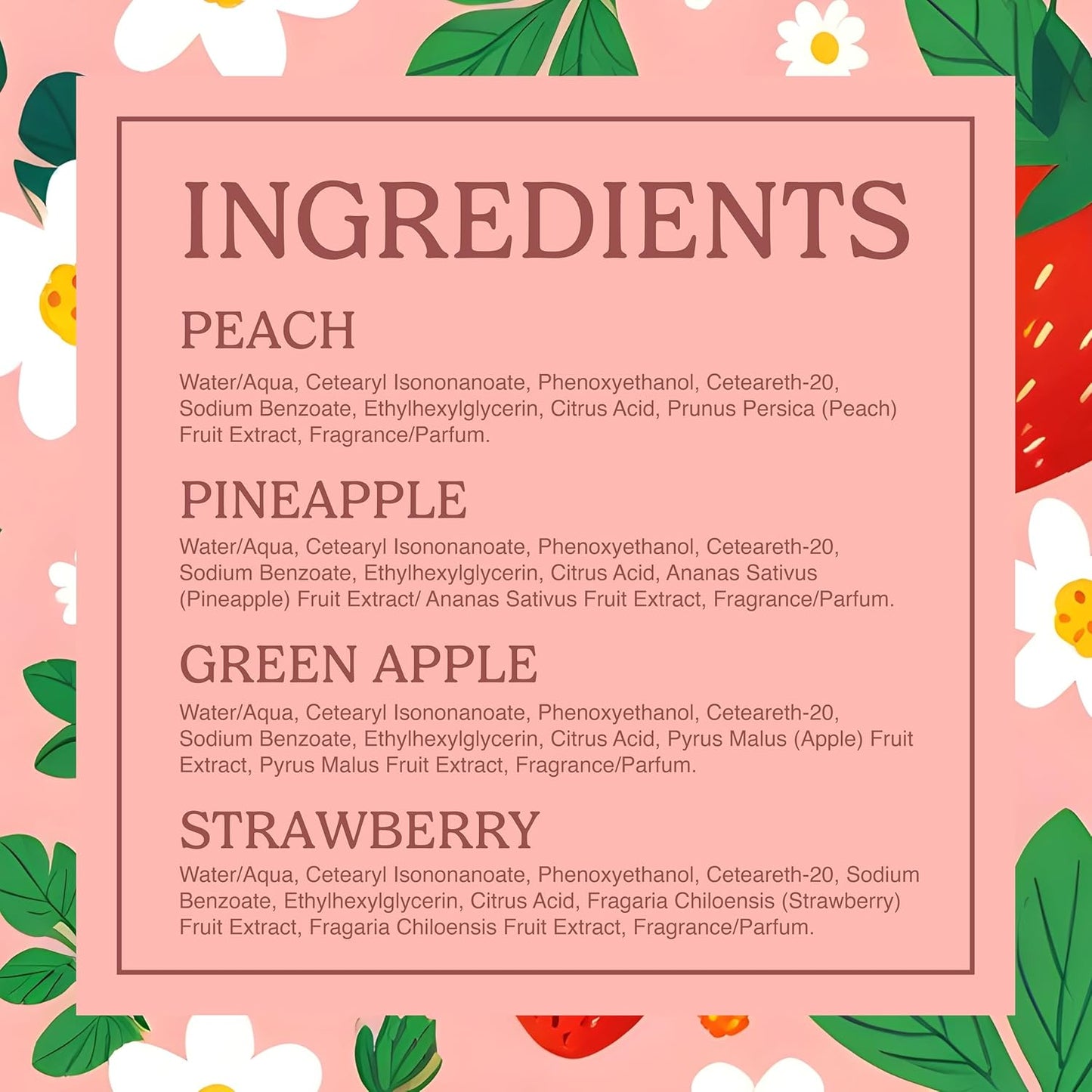 Beauty Concepts Facial Wipe Set - Packs of Face Wipes, Makeup Removing Wipes, Peach, Pineapple, Green Apple, Strawberry