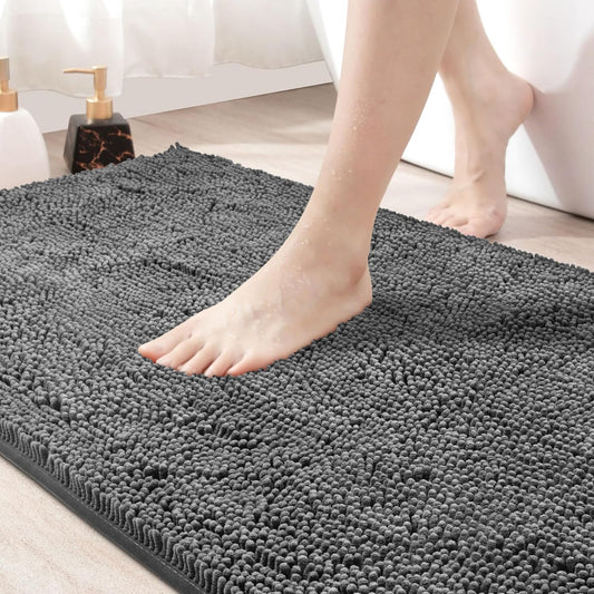 Amyracel Bathroom Rug Mat 36x72, Thick Soft Quick Dry Absorbent Chenille Bath Rug, Rubber Back Non Slip Machine Washable Bath Mat for Bathroom Shower Tub Floor