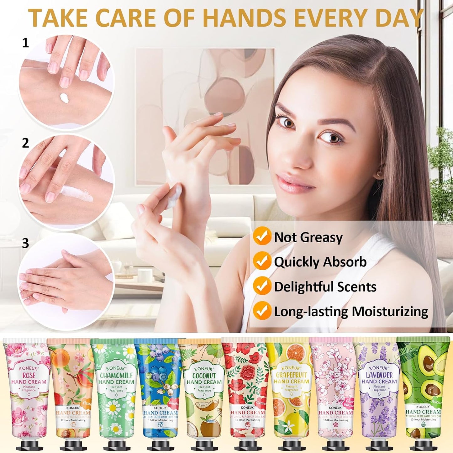 64 Pack Moisturizing Hand Cream Set, Christmas Gifts for Women, Bulk Hand Lotion Travel Size for Dry Cracked Hands, Mini Hand Cream for Mom Gifts, Stocking Stuffers, Thank You Gifts