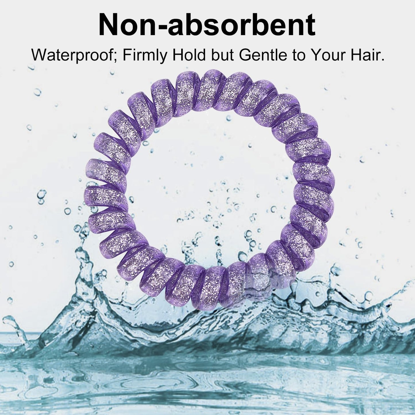 JessLab Spiral Hair Ties for Women, 10-Pack Traceless No-Damage Ponytail Holders, Coils Hair Bands for Girls, Assorted Colors