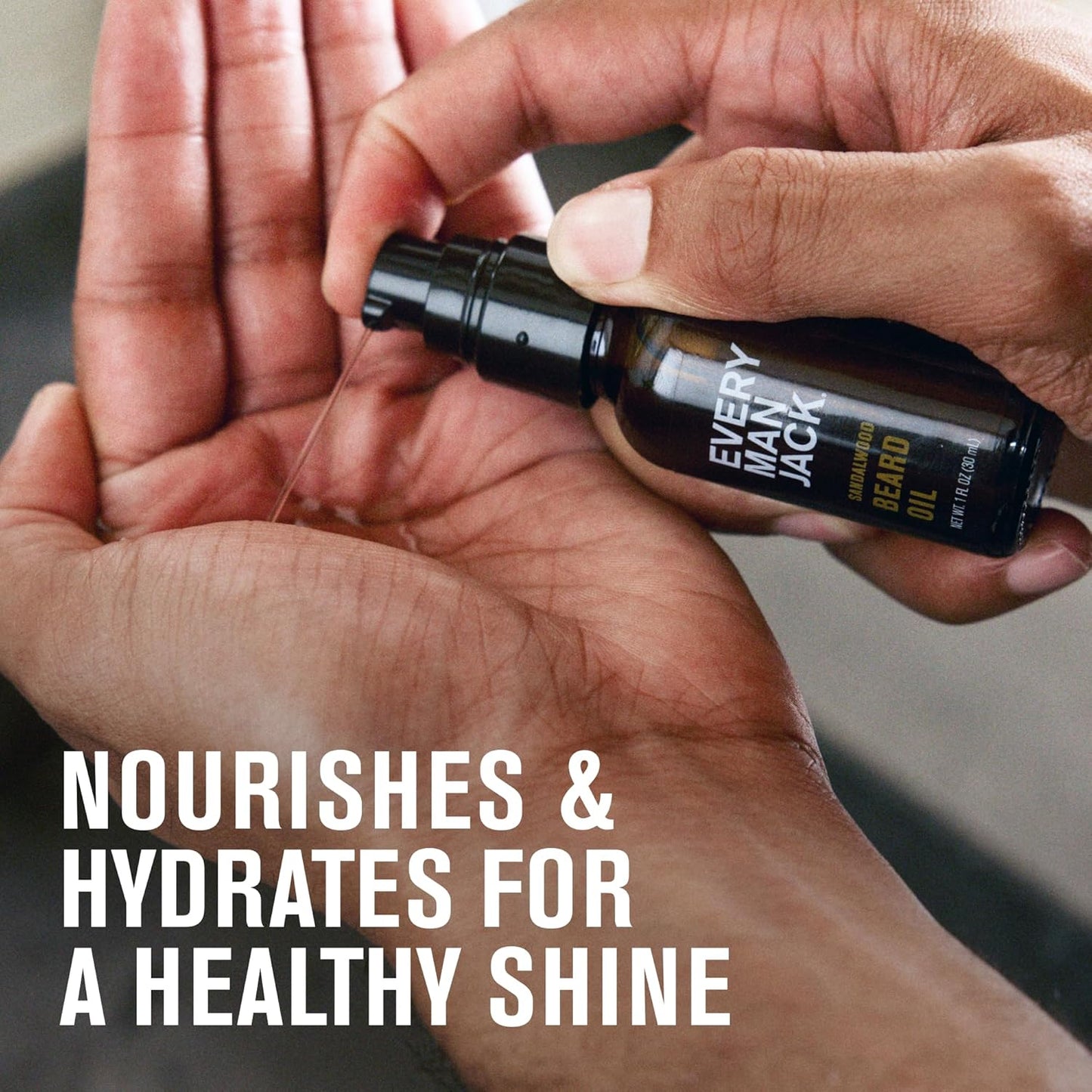 Every Man Jack Men's Beard Oil - Sandalwood Fragrance - Deeply Moisturizes and Softens Your Beard and Adds a Natural Shine - Naturally Derived with Shea Butter and Argan Oil - 1 fl oz