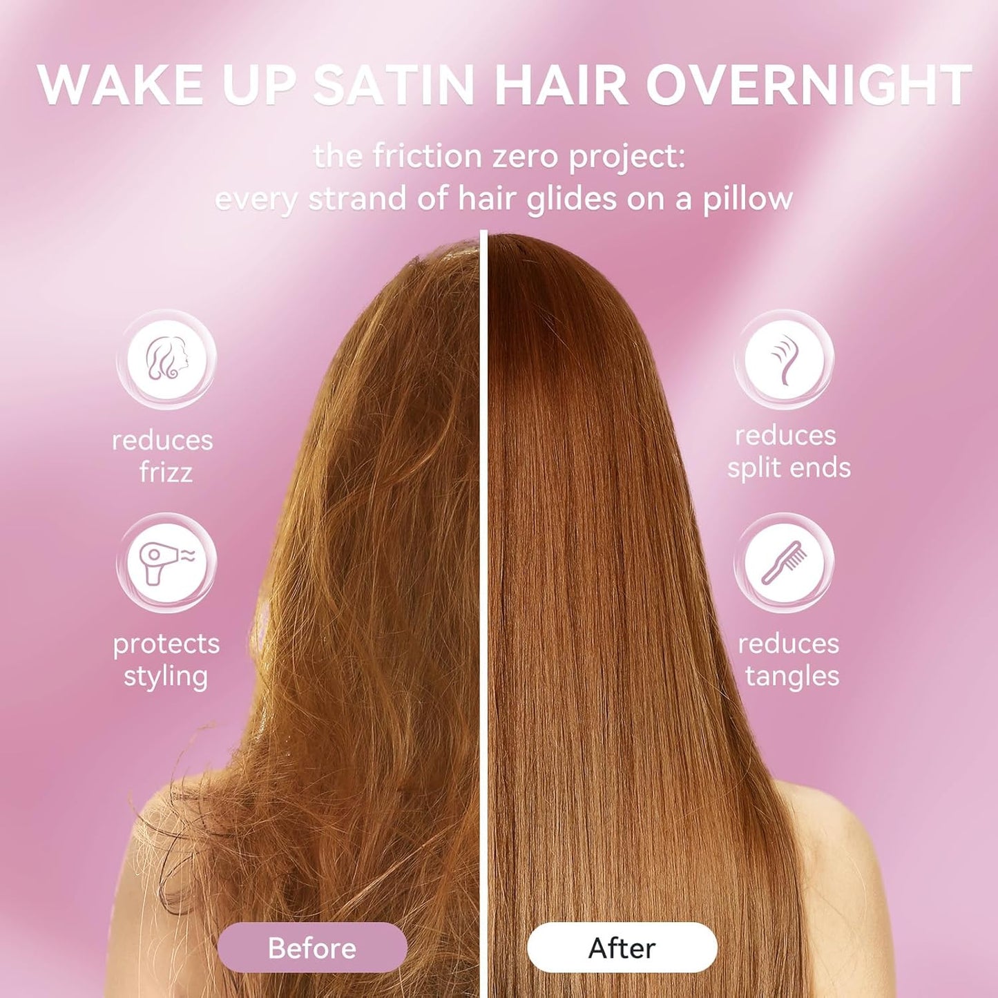 Tyfitb Satin Pillowcase Set for Hair & Skin Care – Cooling, Hypoallergenic, Anti-Frizz, Wrinkle-Free – Soft, Luxurious Pillowcases with Envelope Closure – 2-Pack, Standard Size 20x26, Gift-Ready