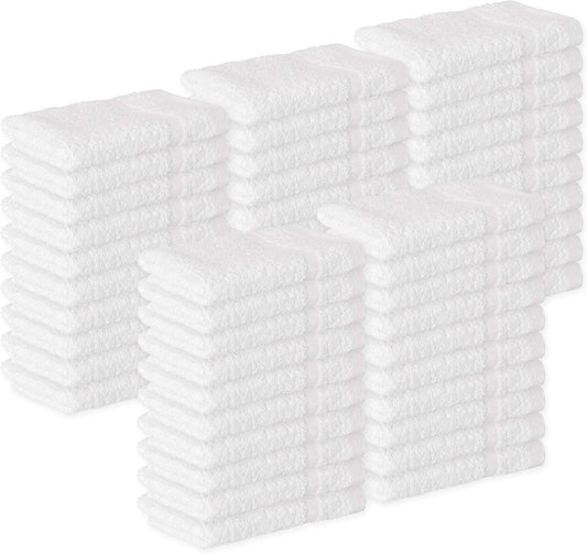 GREEN LIFESTYLE Bulk Washcloths 12x12 40 Pack - Face Towel, Wash Clothes for Body and Face - 100% Pure Cotton Wash Cloths for Your Body (White)
