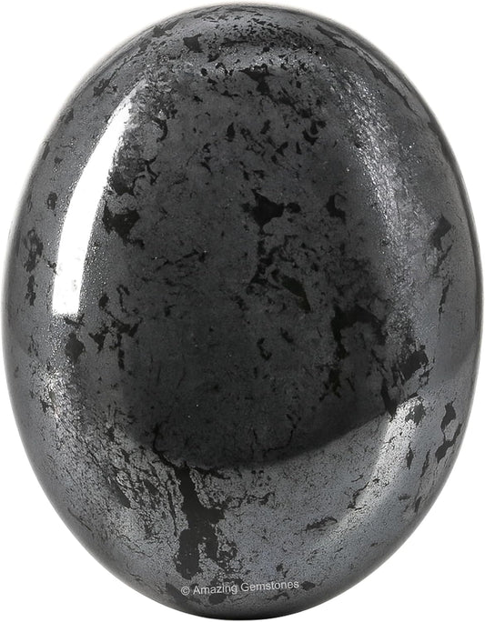 Amazing Gemstone Hematite Crystals and Healing Stones - Large Palm Stone Crystals Piedra - Crystal for Good Luck, Balanced Positive Energy, Meditation - Unique Stocking Stuffers Gifts for Women, Men