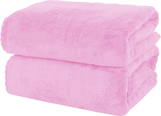 MOONQUEEN 2 Pack Premium Bath Towel Set - Quick Drying - Microfiber Coral Velvet Highly Absorbent Towels - Multipurpose Use as Bath Fitness, Bathroom, Shower, Sports, Yoga Towel (Frozen Berry)