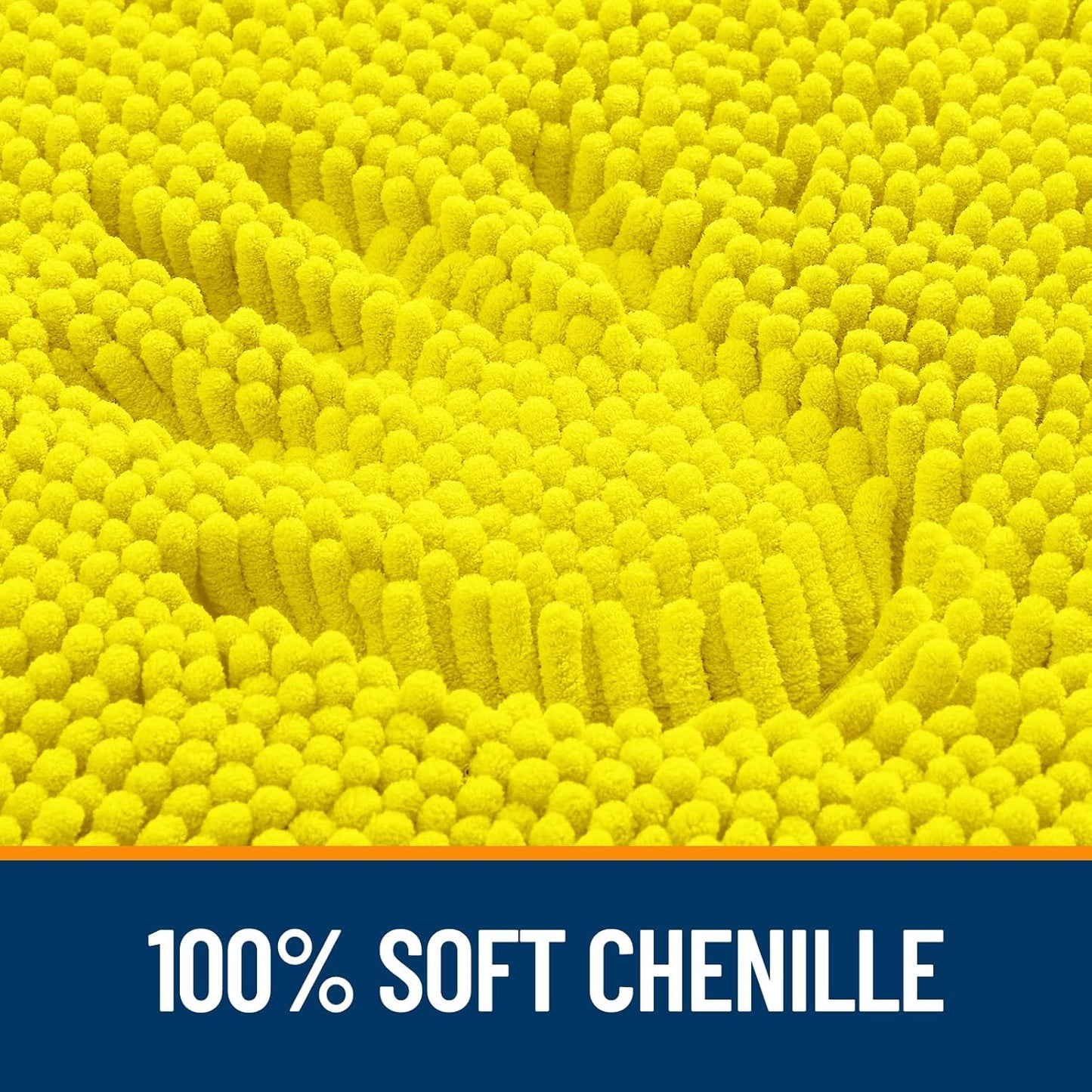 OLANLY Bathroom Rugs 36x24, Extra Soft Absorbent Chenille Bath Rugs, Rubber Backing Quick Dry, Machine Washable Bath Mats for Bathroom Floor, Tub and Shower, Home Decor Accessories, Lemon Yellow