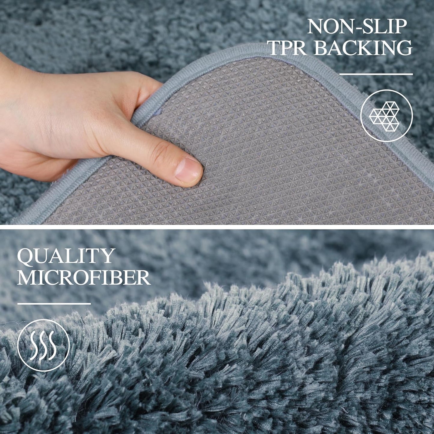 Walensee Large Bathroom Rug (24 x 60, Slate) Extra Soft and Absorbent Shaggy Bath Mat Machine Washable Microfiber Non Slip Luxury Floor Mat