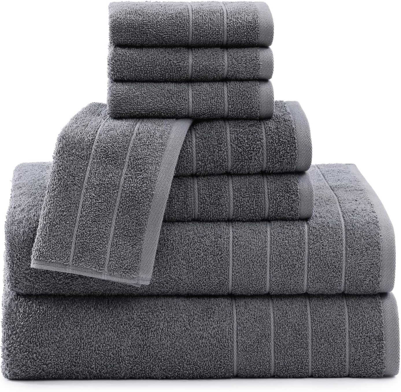Casa Platino 100% Cotton Luxury Bathroom Towel Set - 8 Pc - Ring Spun, Quick Dry, Soft & Highly Absorbent - 2 Bath, 4 Washcloths, 2 Hand Towels - Remains Plush After Multiple Washes - Cerulean Blue