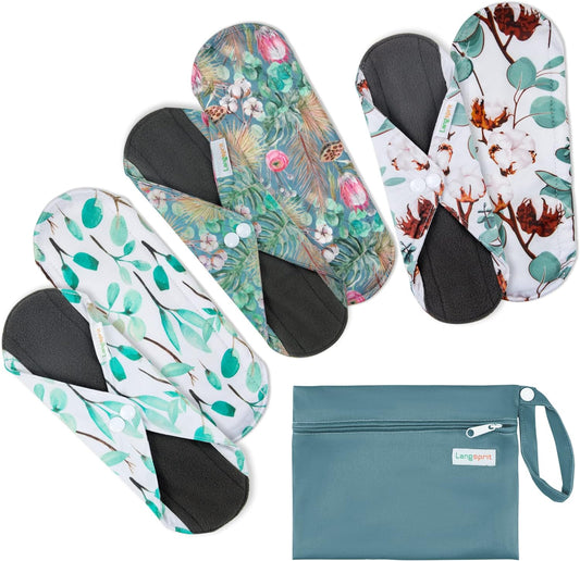 7pcs Set 1 pc Mini Wet Bag +6pcs Absorbent Reusable Sanitary Pads/Washable Cloth Menstrual Pads(Summer,S)…