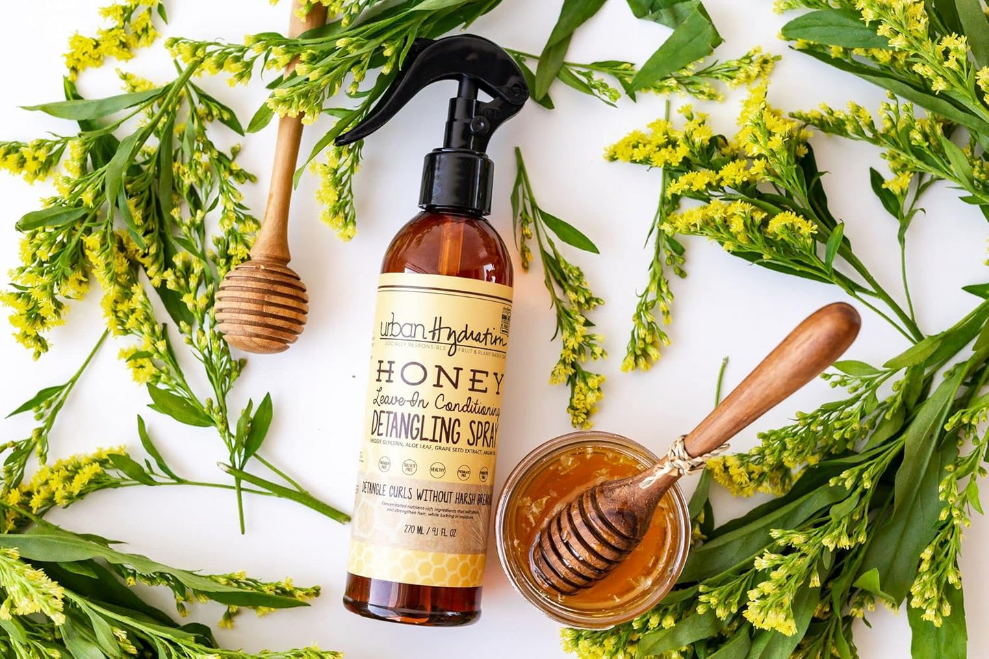 Urban Hydration Honey Health and Repair Hair Detangler | Sulfate, Paraben and Dye Free, Detangles, Prevents Breakage, Tames Frizz, and Repairs Damage for Smooth and Shiny Hair, 9.1 Fl Ounces