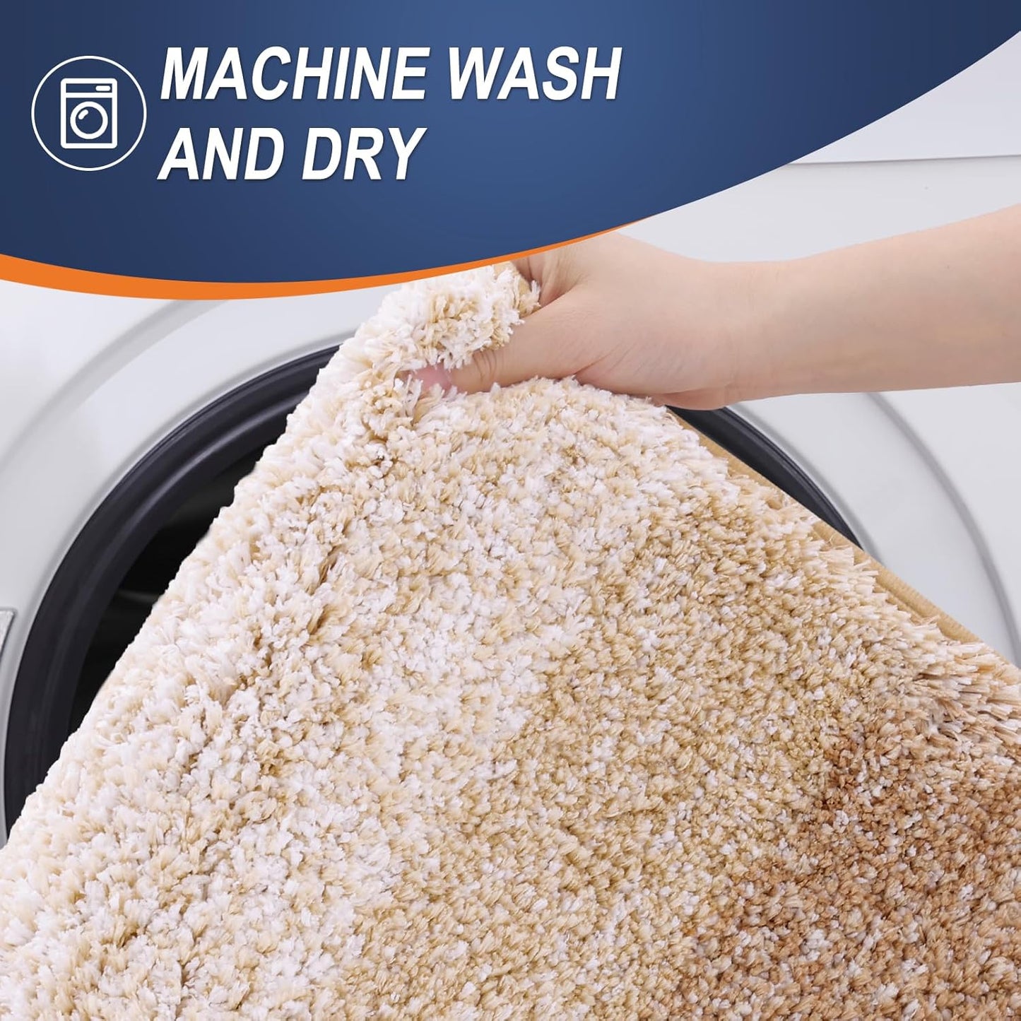 OLANLY Bathroom Runner Rugs 59x20, Extra Soft Absorbent Microfiber Bath Rugs, Rubber Backing, Quick Dry, Machine Washable Bath Mats for Bathroom Floor, Tub and Shower, Home Decor Accessories, Beige